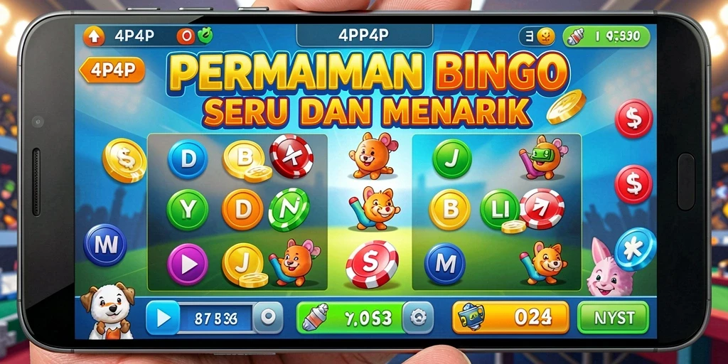 Tampilan menarik dari permainan Bingo 4P4P yang seru.