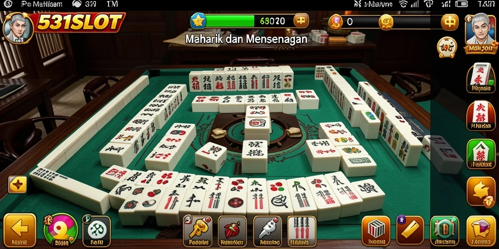 Tangkapan layar utama 531SLOT menunjukkan gameplay seru Mahjong.