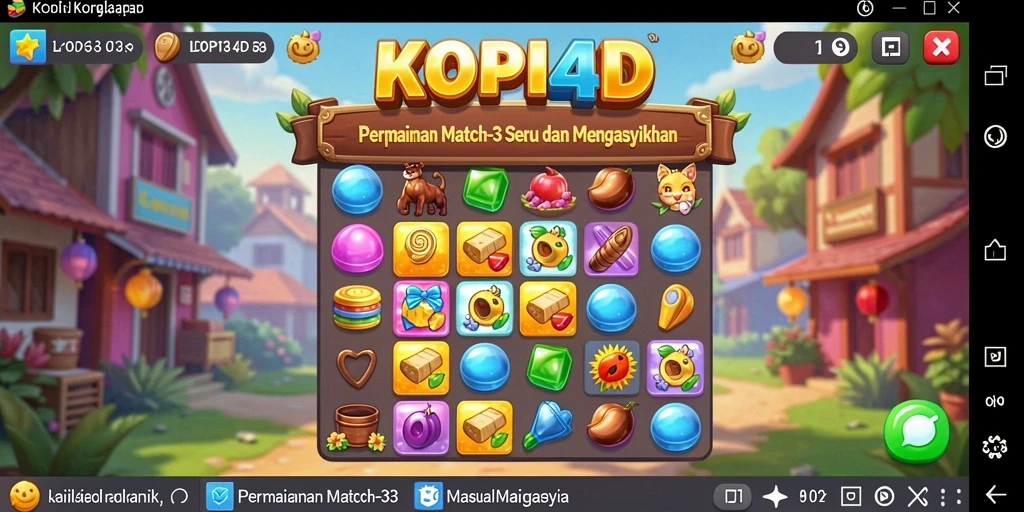 Tampilan gameplay KOPI4D yang seru dan penuh warna.
