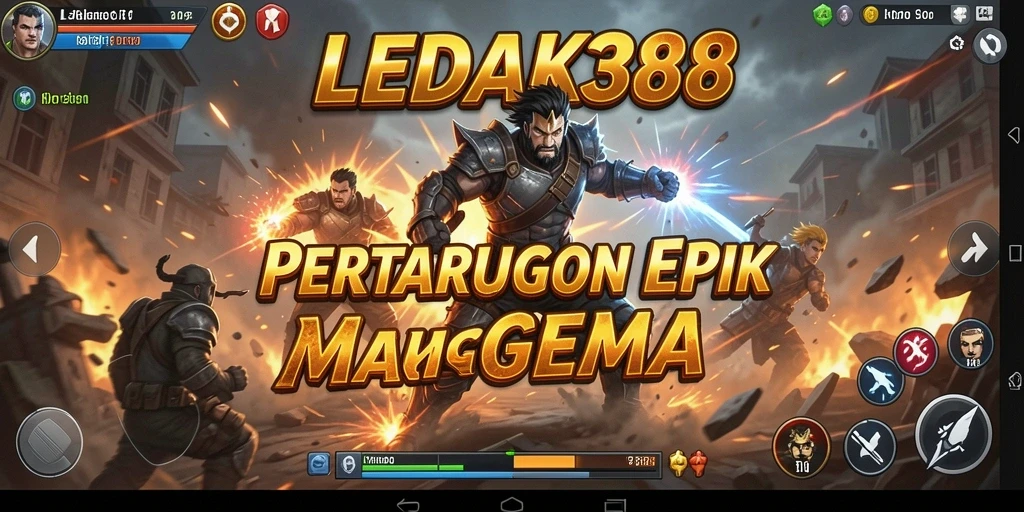 Tampilan gameplay seru di arena pertarungan LEDAK388.