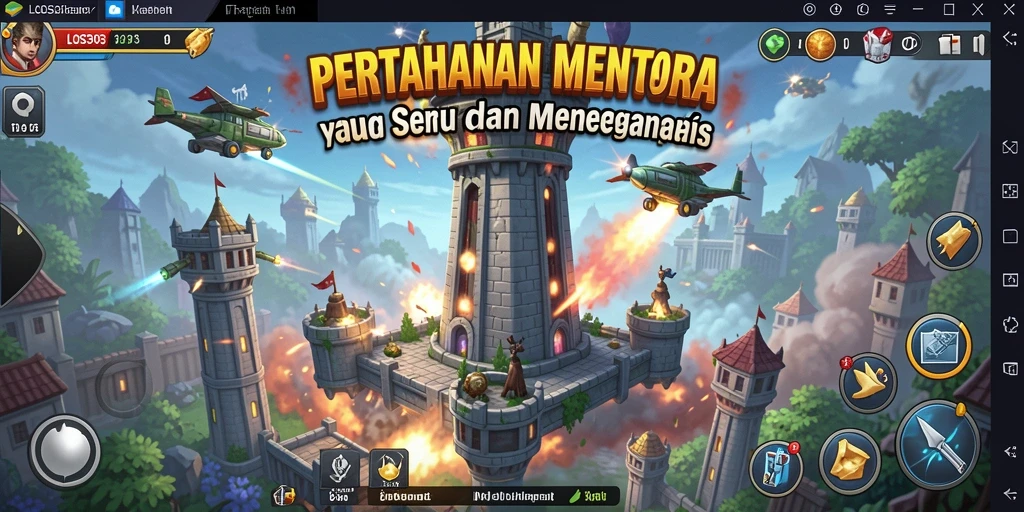 Tampilan mendebarkan dari gameplay Tower Defense di LOS303.