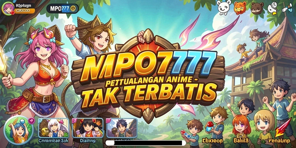 Tampilan seru dari gameplay MPO777 dengan karakter anime yang beraksi.