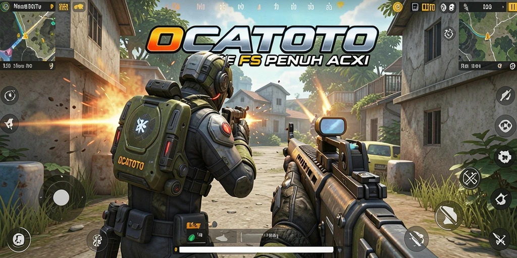 Screenshot gameplay OCATOTO yang menunjukkan aksi mendebarkan.
