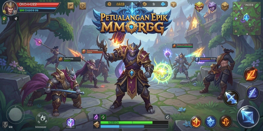 Screenshot utama OH222 menampilkan aksi seru gameplay MMORPG.