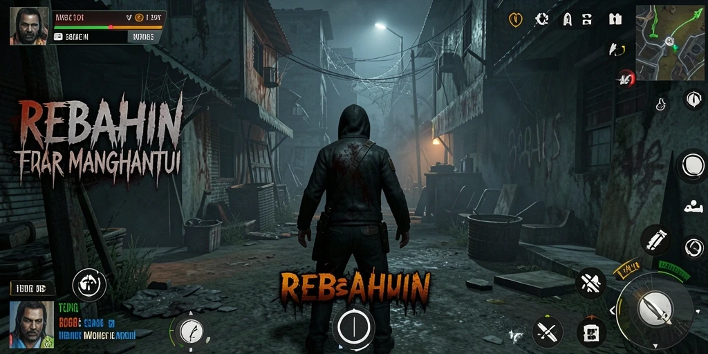 Screenshot gameplay menegangkan dalam REBAHIN yang menciptakan suasana mencekam.