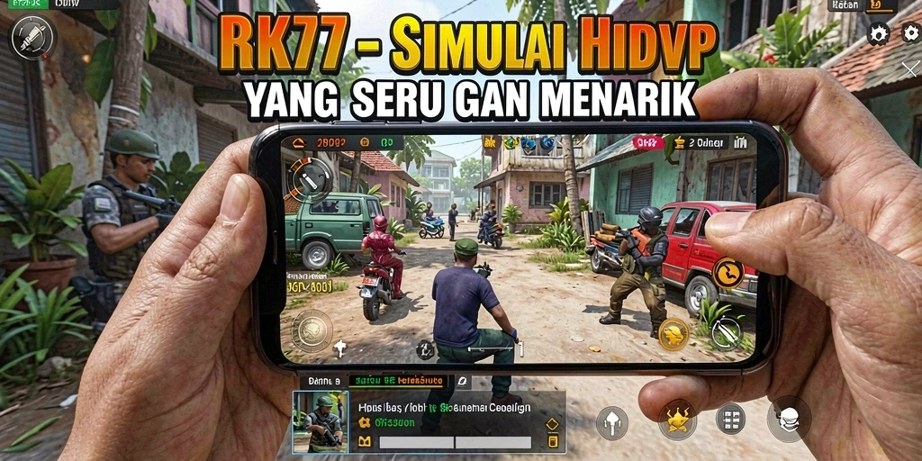 Screenshot RK77 menampilkan gameplay yang seru dan interaktif.