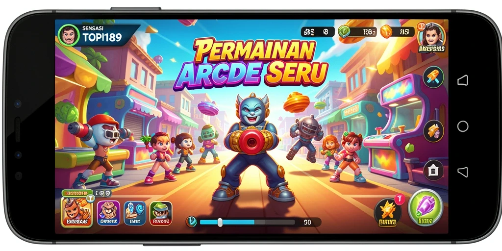 Tangkapan layar game menunjukkan aksi seru dalam gameplay Arcade.