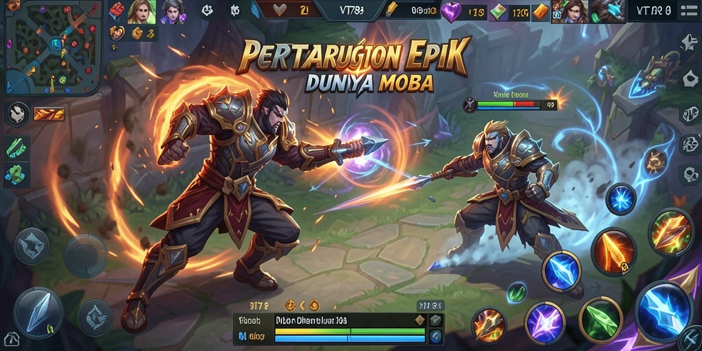Gameplay menarik dalam arena MOBA dengan pertarungan strategis.